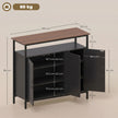 HOMCOM Industrial Kitchen Sideboard with Open Shelf, 2 Cabinets, Adjustable Shelves for Living Room, Dining Room, Black – view 3