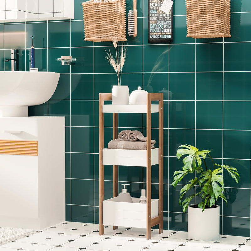 3-tier bamboo shelf unit – image 2