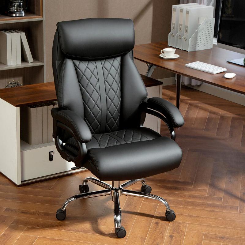 HOMCOM Executive Office Chair with Spring Padding - Black – view 2