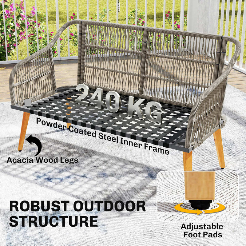 Cream rattan sofa set – image 6