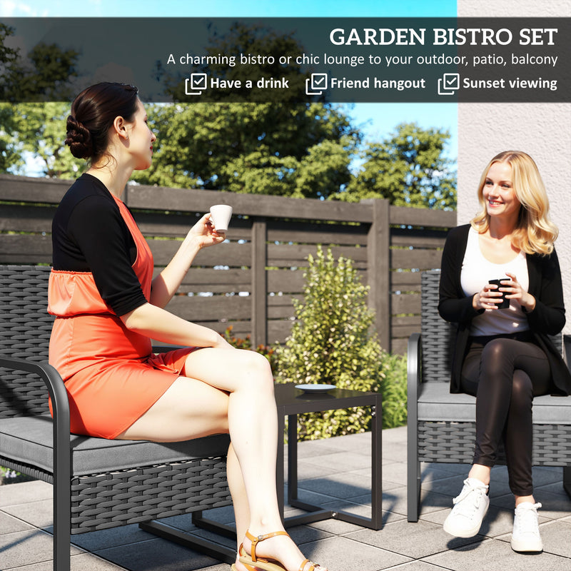 3-piece rattan bistro set – image 4