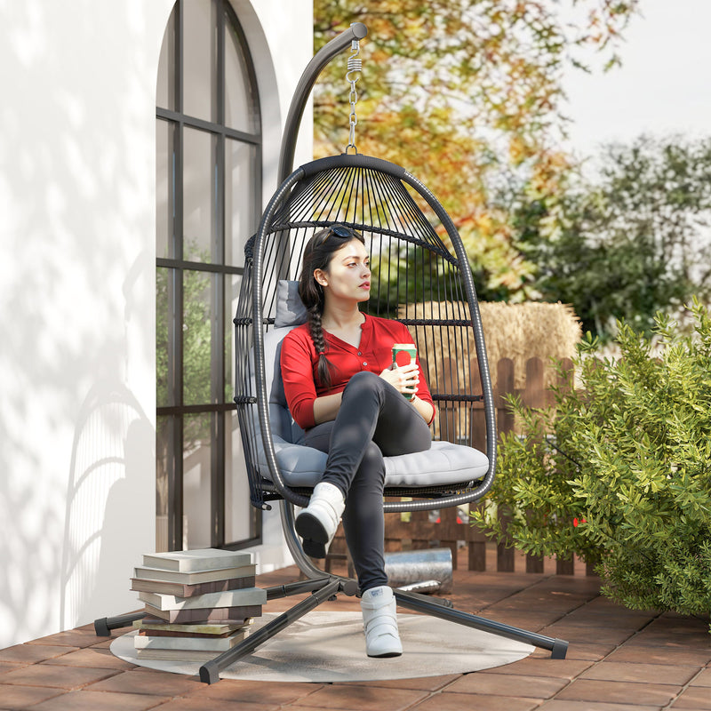Rattan hanging egg chair – image 8