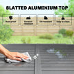 Extending slatted aluminium garden table dark grey – image 5