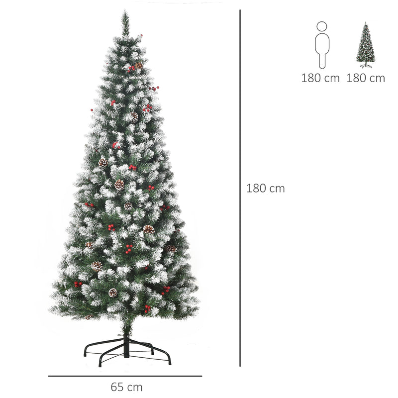 6ft pencil tree with berries and pine cones – image 3