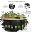 10-seater rattan cube dining set – image 7