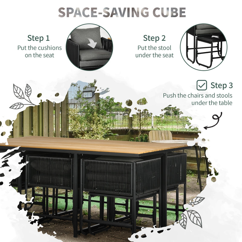 10-seater rattan cube dining set – image 7