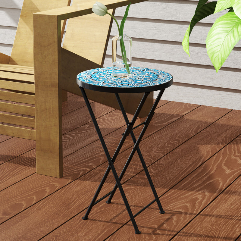 Folding mosaic side table – image 9