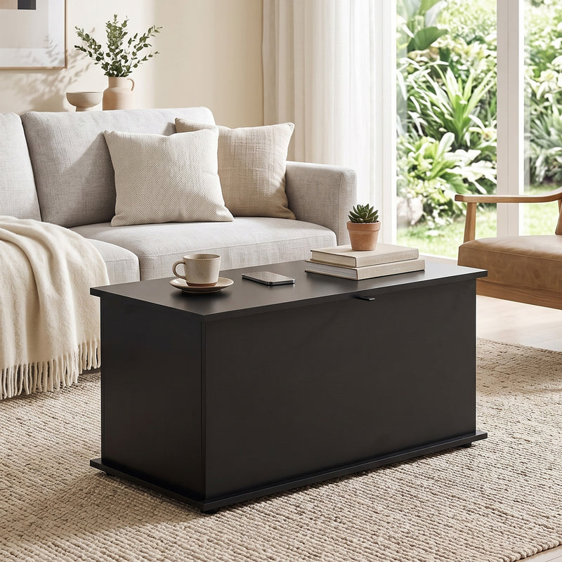 HOMCOM Storage Chest, 102L Blanket Box, Shoe Bench with Safety Hinged Lid, Bed End Bench for Bedroom, 80 x 40 x 45cm – view 7