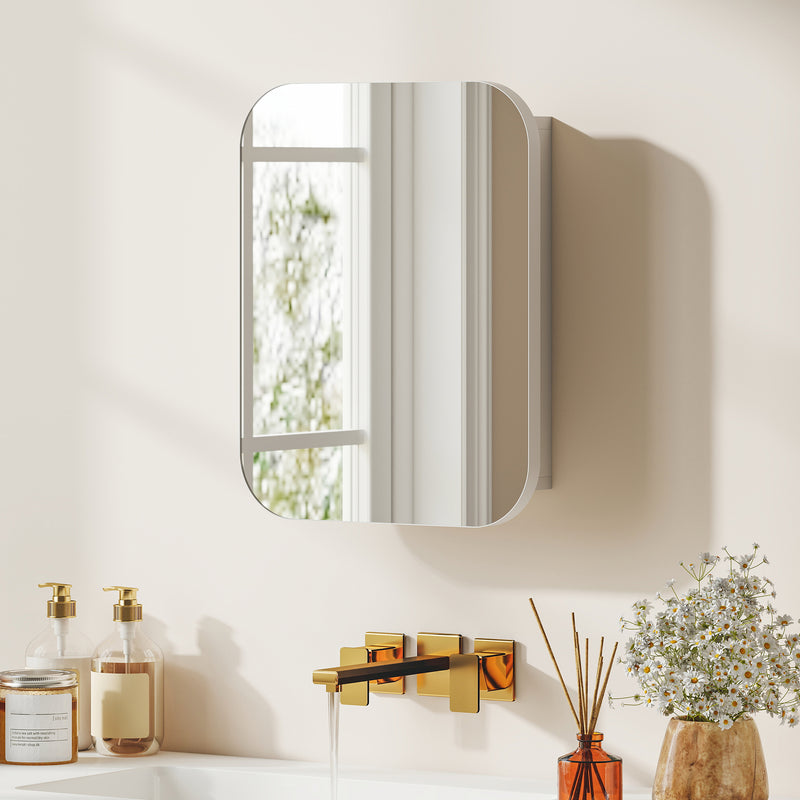 White mirrored bathroom wall cabinet – image 2