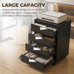 HOMCOM Four-Drawer Office Filing Cabinet, with Wheels - Black – view 5