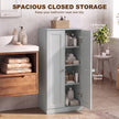 HOMCOM Narrow Bathroom Cabinet, Slim Storage Cabinet with 2 Doors & 4 Tiers, Freestanding Narrow Cupboard – view 4