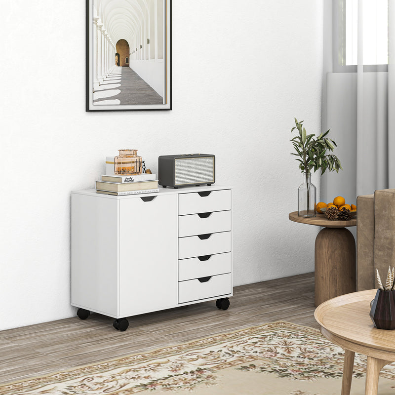 White mobile office cabinet – image 2