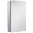 Compact stainless steel bathroom mirror cabinet with frameless mirrored door, 30 x 55 cm
