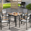 Square wood-effect garden table – image 10