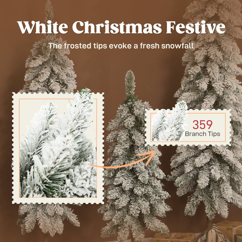 Set of 3 flocked pencil Christmas trees – image 5