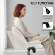 HOMCOM Teddy Fleece Office Chair with Wheels - Cream White – view 5