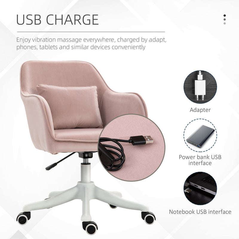 Velvet desk chair with massage pillow – image 4