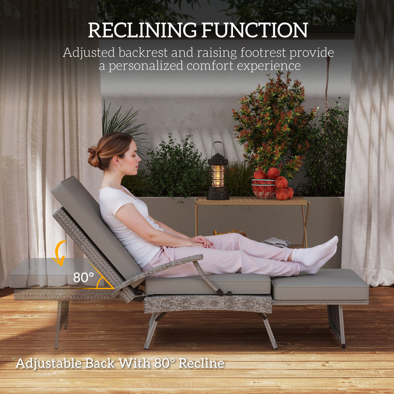 Rattan recliner with footstool – image 4