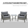 Grey rattan bistro set with glass table – image 4