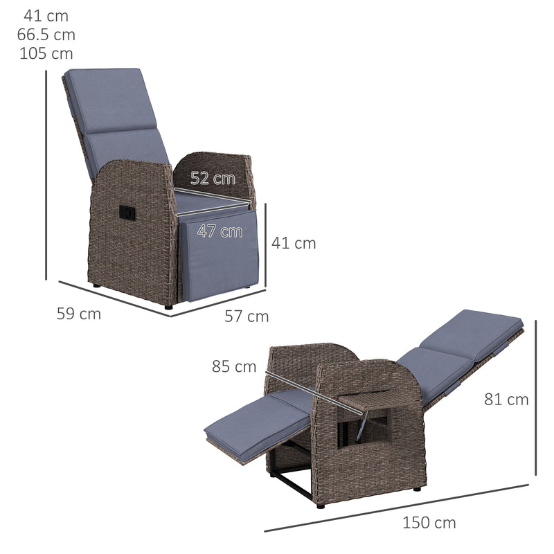 Reclining rattan armchair – image 3