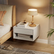 HOMCOM Set of Two Floating Bedside Tables - White – view 7
