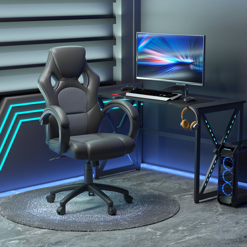 Faux leather swivel office chair – image 2