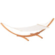 Outsunny Outdoor Garden Hammock with Wooden Stand Swing Hanging Bed for Patio White – view 10