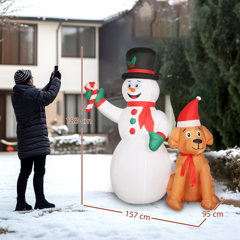 Dimensions of the 6ft snowman and dog Christmas inflatable