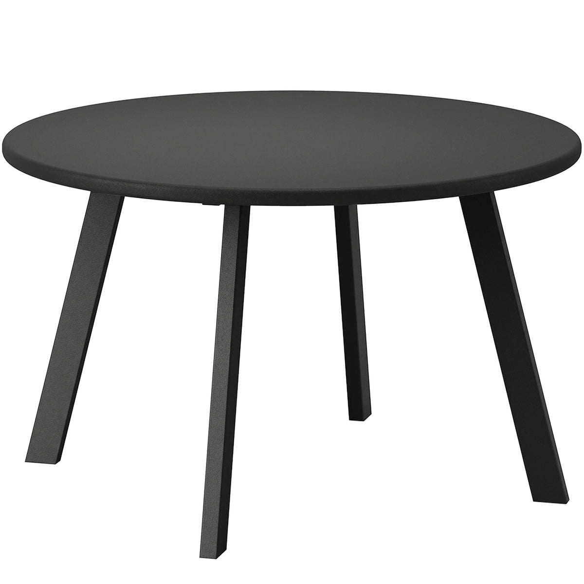 Outsunny 70cm Round Coffee Table, Outdoor Garden Table with Non-Slip Foot Pads and Metal Frame for Garden, Terrace, Balcony, Living Room, Charcoal Grey
