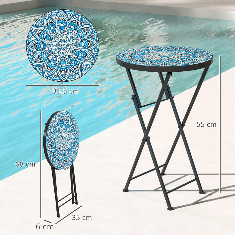 Folding mosaic side table – image 3