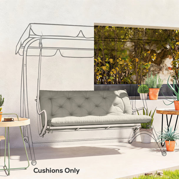 Light grey 2-seater bench cushion 120 x 110 cm – image 2