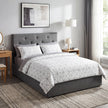 Dark grey tufted king ottoman bed – image 10