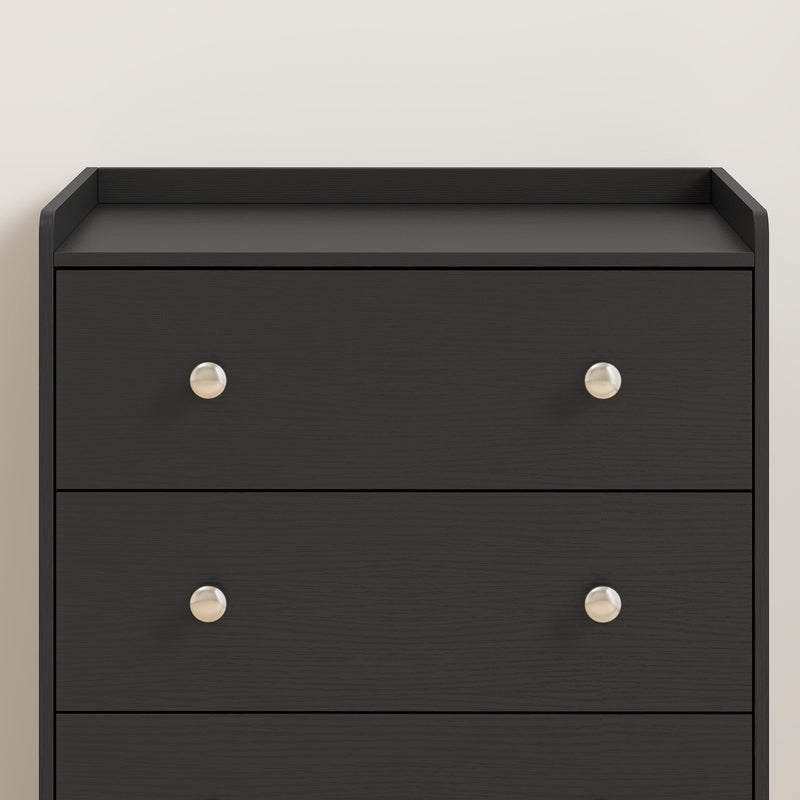 HOMCOM 4 Drawer Chest of Drawers, Modern Dresser for Bedroom, Storage Cabinet for Living Room Entryway, Black Wood – view 8