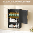 40 cm louvred bathroom wall cabinet in black – image 5