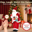 Santa figure shown singing and moving