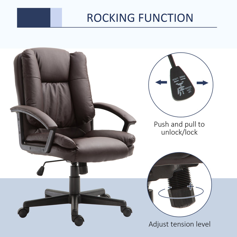 Faux leather mid-back office chair – image 5