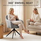 360 Degree Swivel Accent Chair, Teddy Fleece Armchair, Grey