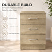 HOMCOM Three-Drawer Simple Bedside Table - Oak – view 6