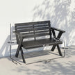 Outsunny 2 Seater Wooden Garden Bench, Slatted Patio Bench with Armrest and Backrest, Black – view 3