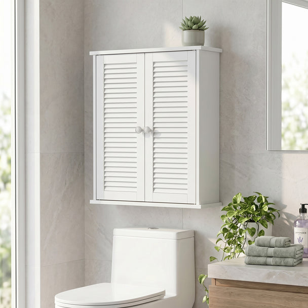 White louvered wall cabinet – image 2