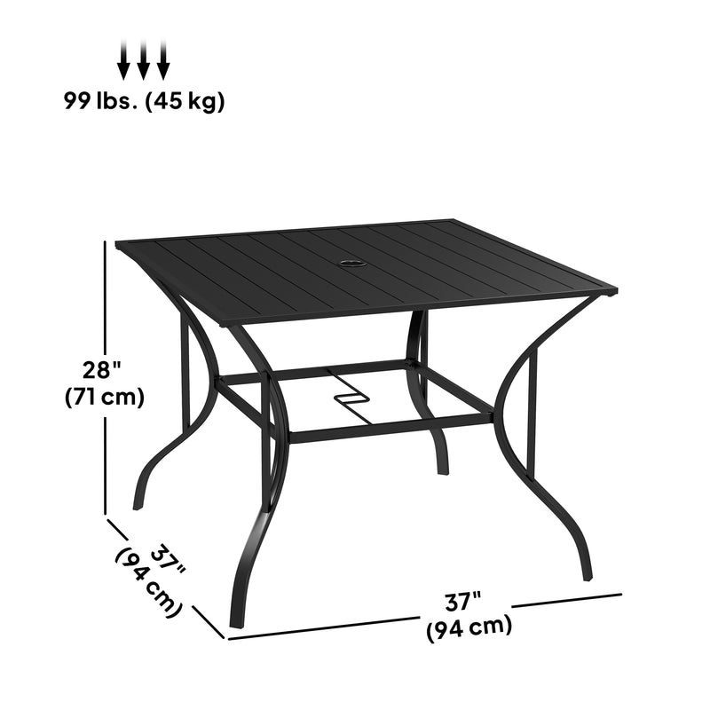 Slatted steel garden table – image 3