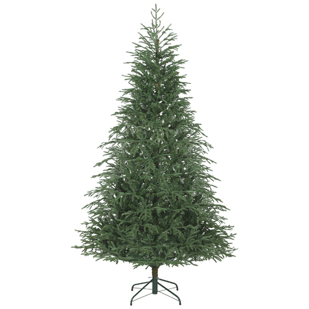 7ft dense full spruce artificial Christmas tree with moulded tips on a foldable stand