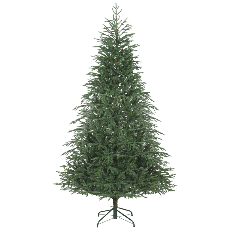 7ft dense full spruce artificial Christmas tree with moulded tips on a foldable stand