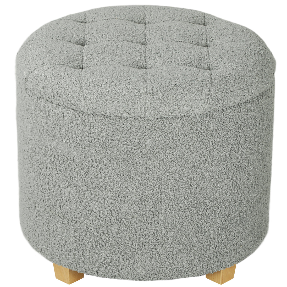 40.5L Teddy Fleece Storage Ottoman – Grey