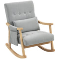 Wood Frame Rocking Accent Chair - Light Grey