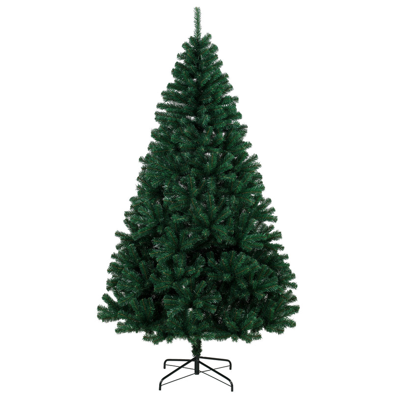 7ft classic green fir Christmas tree on a crossed steel base