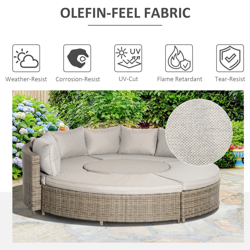 Round rattan daybed sofa set – image 7