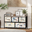 Wide 5-drawer fabric chest of drawers – image 10