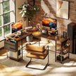 Reversible L-shaped desk – rustic brown – image 10