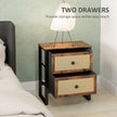 Industrial rattan bedside table – image 5